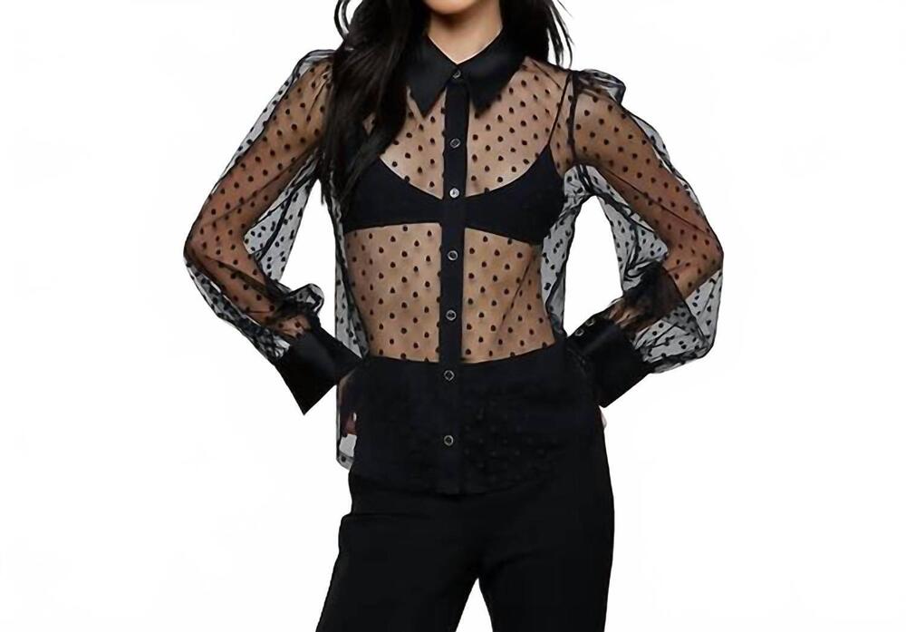 NEW L'AGENCE sophie long-sleeved blouse in black